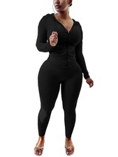 Piece Outfits For Women Long Sleeve Bodycon Tracksuit Casual Sweatsuits Jogge...