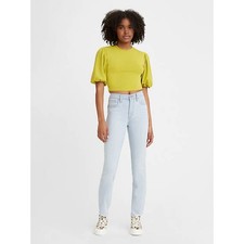 Levi's 724 Women's High Rise Straight Leg Blue Jeans Raw Hem Size 32 NWOT