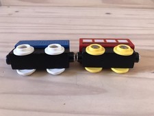 Unbranded Wooden Train Cars Set Of 2 Magnetic Wooden Cars
