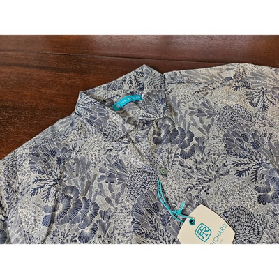 #ad Tori Richard Button Up Shirt Mens Medium Blue NEW Coral Print Aloha Hawaii $28.00