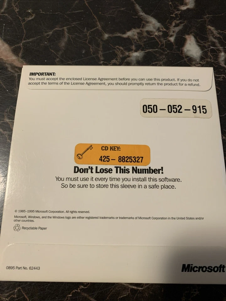 Vintage Microsoft Windows 95 Upgrade Brand New - Image 2 of 2