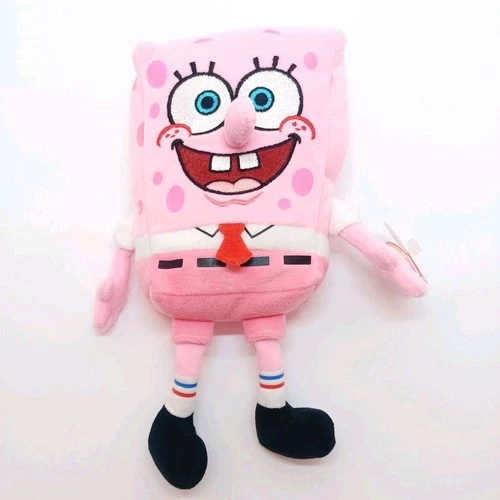 TY SpongeBob Pink Pants Beanie Babies Cancer Awareness Plush W/ Tag VTG  2006  b