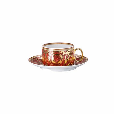 Rosenthal Versace Teetasse 2-tlg. Medusa Garland Red, Porzellan, 200 ml