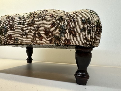 Wooden Footstool With Floral Tapestry Top Cushion - Picture 17 of 20