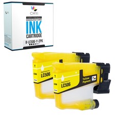2-Pack Compatible LC506Y Ink Cartridges fits Brother INKvestment MFC-J4555DW