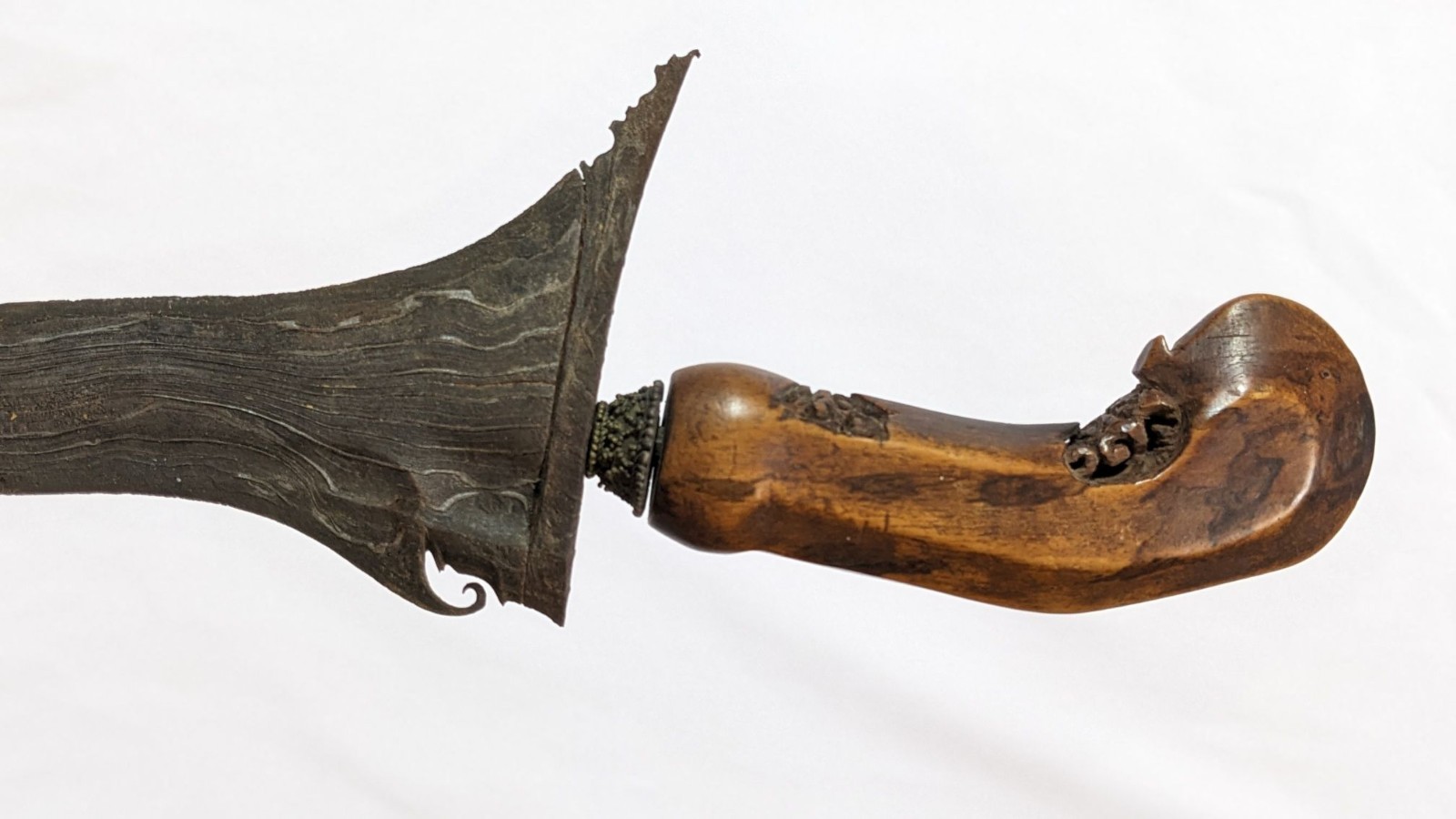 Vintage Indonesian Keris Kris Dagger Knife & Scabbard 14" Damascus Blade (2)