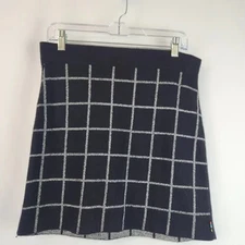 Smartwool Skirt Women Small Black Gray Plaid Pull On Mini Reversible