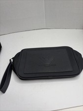 Pochette Emporio Armani Fragrances grigio scuro borsa cosmetici toilette viaggio nuova
