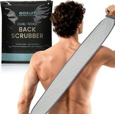 Exfoliating Back Scrubber with Plastic Handles for Shower, 36 Inches Bath Back