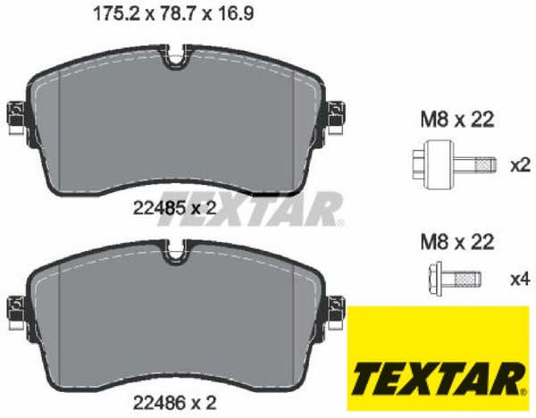 Textar 2248505 Bremsbelagsatz FüR Scheibenbremse Bremsbelagsatz FüR Land Rover-image