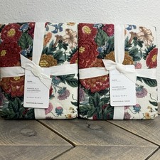 POTTERY BARN MARGEAUX FLORAL REVERSIBLE QUILTED SHAM SET 2 EURO