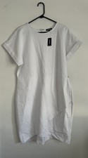 Express White Sheath Dress Size XL Short Cuffed Sleeves Stretchy NWT