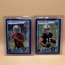 Panini Optic Rated Rookie Football 2025  Raiders Cam Miller Jack Bech 2 Cards