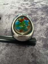 925 silver genuine mirano glass ring, one of a kind, do not know the size Q