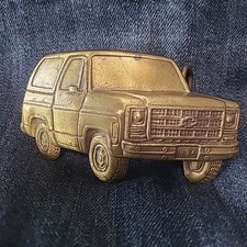 Vintage CHEVY Truck Blazer Brass BELT BUCKLE 6