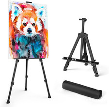 Art Painting Artist Easel Stand, Portable Adjustable Aluminum Metal Tripod Displ