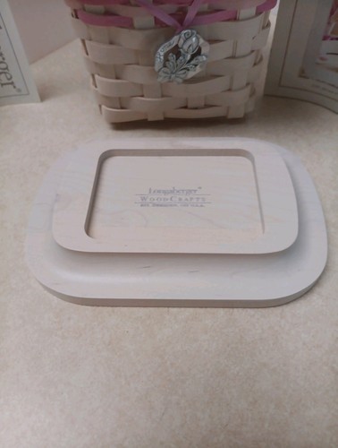 Longaberger 2004 Horizon Of Hope Basket Tie Wood Lid Liner Protector White Wash - Picture 7 of 11