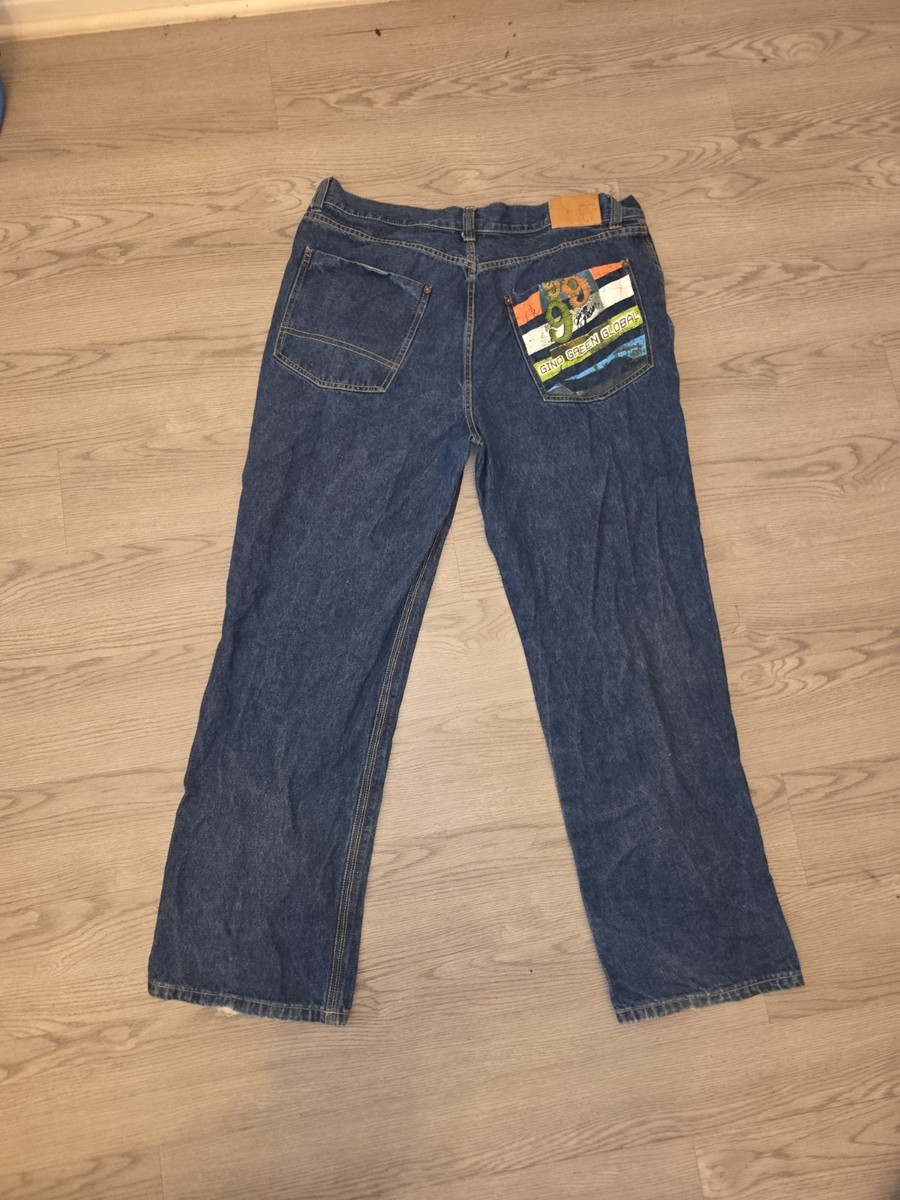 Vtg Y2K Gino Green Global 999 Baggy Hip Hop Jeans Mens 42 | eBay