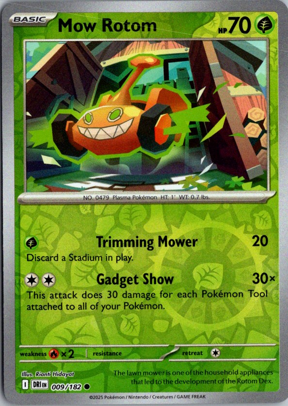 Mow Rotom Reverse Holo Common SV10: Destined Rivals 009/182 NM