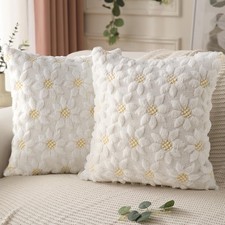 Spring Summer Pillow Covers 18x18 inch Set of 2 Farmhouse Decor Yellow Color ...