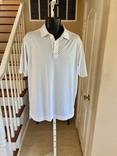Footjoy Golf Polo Shirt Short Sleeve White with Micro Diamonds Stretch XL