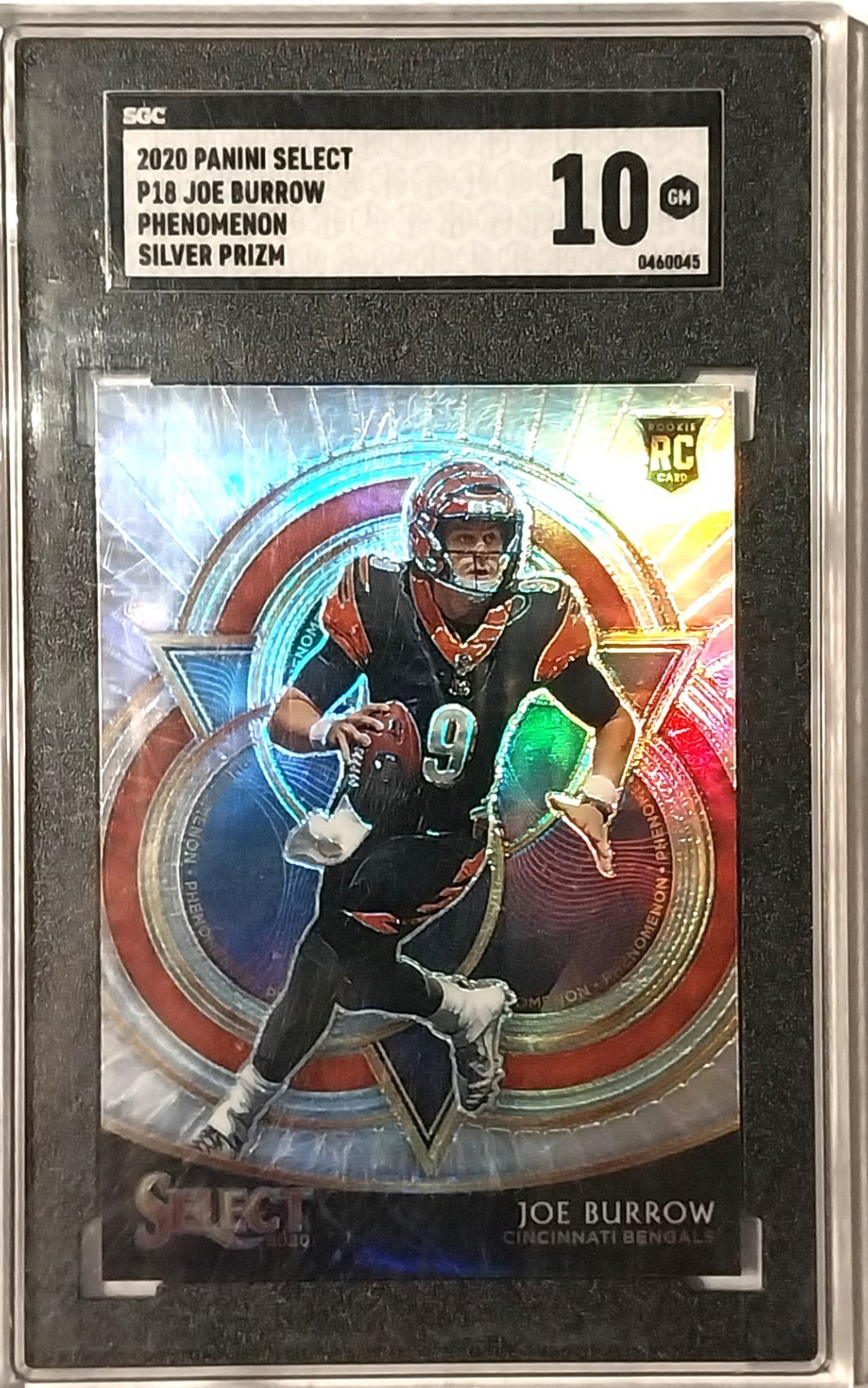 Joe Burrow 2020 Panini Select "Phenomenon Silver Prizm" Rookie Card #P18 SGC 10
