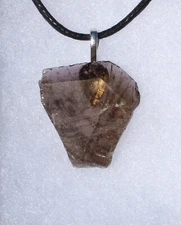 Gem Axinite Free Form Crystal Pendant Necklace Pakistan Rare