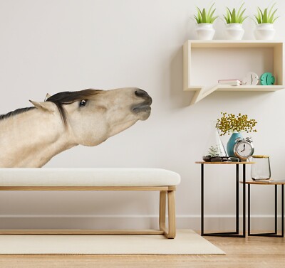 3D Haare Pferd C234 Tier Wallpaper Wandbild Poster Wandaufkleber Abziehbild Zoe