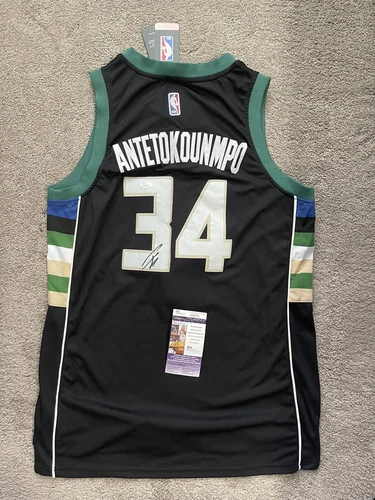Giannis Antetokounmpo Signed Milwaukee Bucks Jersey NBA MVP Greece JSA COA Proof