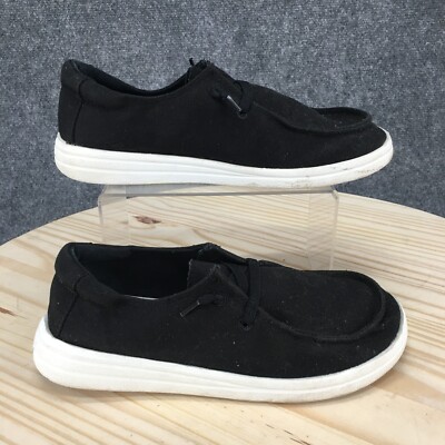 Mad Love Shoes Womens 8 Lizzy Casual Comfort Moc Toe Sneakers Flats Black Fabric