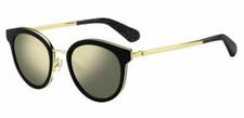 Kate Spade LISANNE 0807 UE Black Gold / Gray Gradient Ivory Mirror Sunglasses