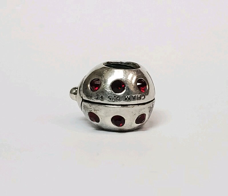 Chamilia Cham Sterling Silver Ladybug Bead Charm with… Gem