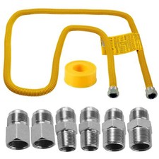 72"Flexible Stainless Steel Gas Line For Dryer, Garage Heaters, Gas Stoves, W...