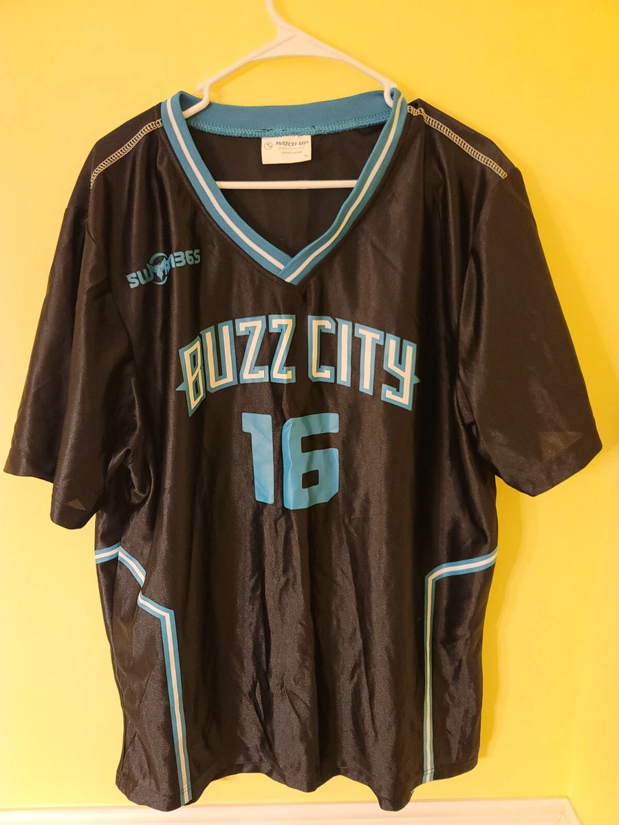 Buzz City Charlotte Hornets Swarm 365 Match up Black Teal Jersey 16 Size XL