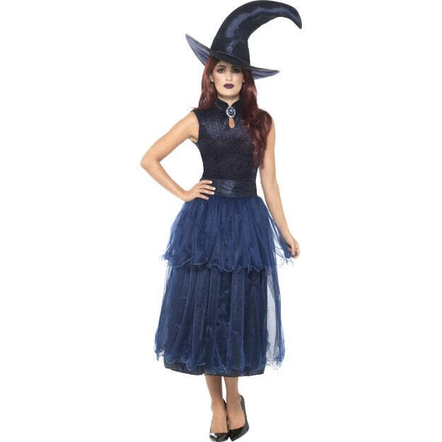 Ladies Witch Costume Adults Halloween Fancy Dress Witches Outfit UK 8-18 — 第 3/4 张图片