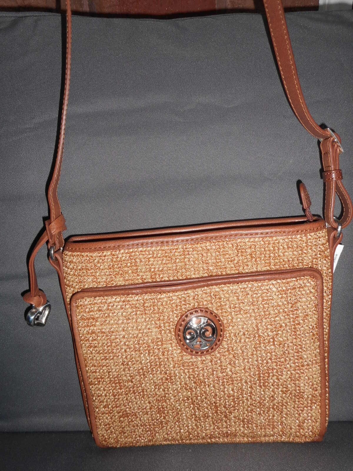 2023 NWT Brighton London Groove Sadie Straw Crossbody Organizer Purse