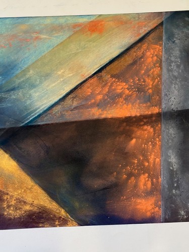 Kati Roberts Signed Monotype Abstract Print Primary Cycle II w/ Geometric Shapes - Picture 4 of 16