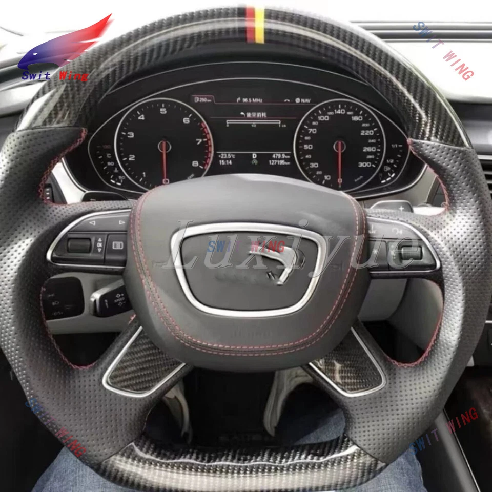 Рама рулевого колеса из настоящего углеродного волокна для Audi A6 A7 A8 Q7 2011-2017 - Изображение 3 из 4