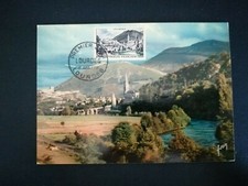 FRANCE PREMIER JOUR FDC YVERT 976 CHATEAU FORT LOURDES 6F LOURDES 1954