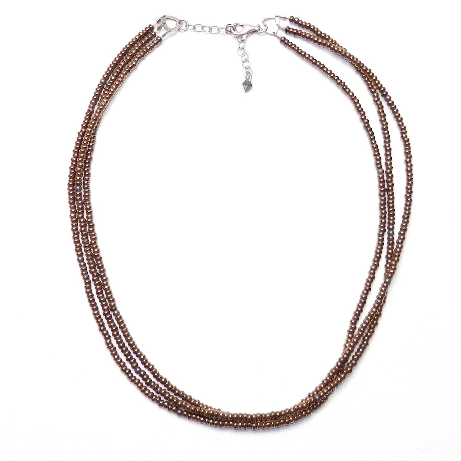 SILPADA Necklace N1591 Bronze Metallic Glass Bead STE… Gem