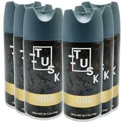 Tusk Oud Deodorant Body Spray 150 ml Pack Of 6 Sprays