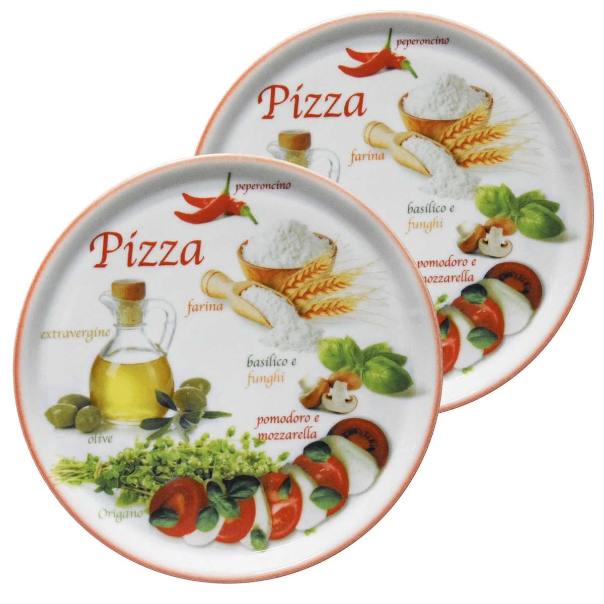 Piatti pizza in porcellana italiana decorati - Edelweiss