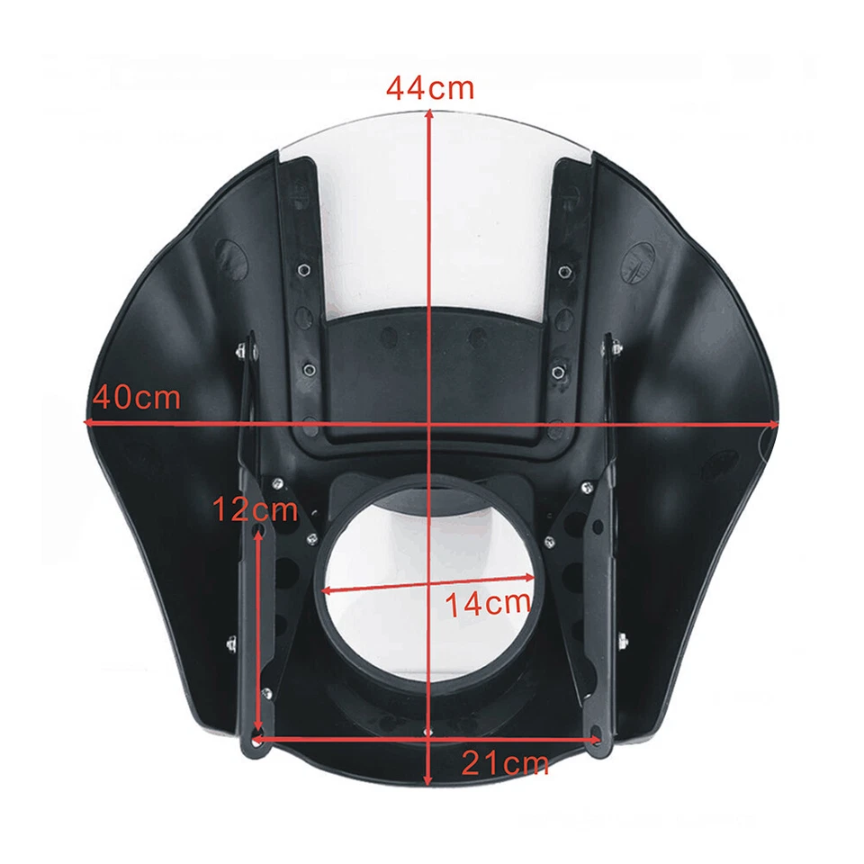 Carenado de cuarto negro transparente/parabrisas de humo para Harley Sportster XL883 FXR Dyna Foto 3 de 4