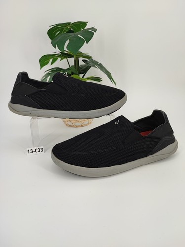 Olukai Men's Nohea Black Mesh Mustang Comfort Slip On Casual Shoes Size 13 US