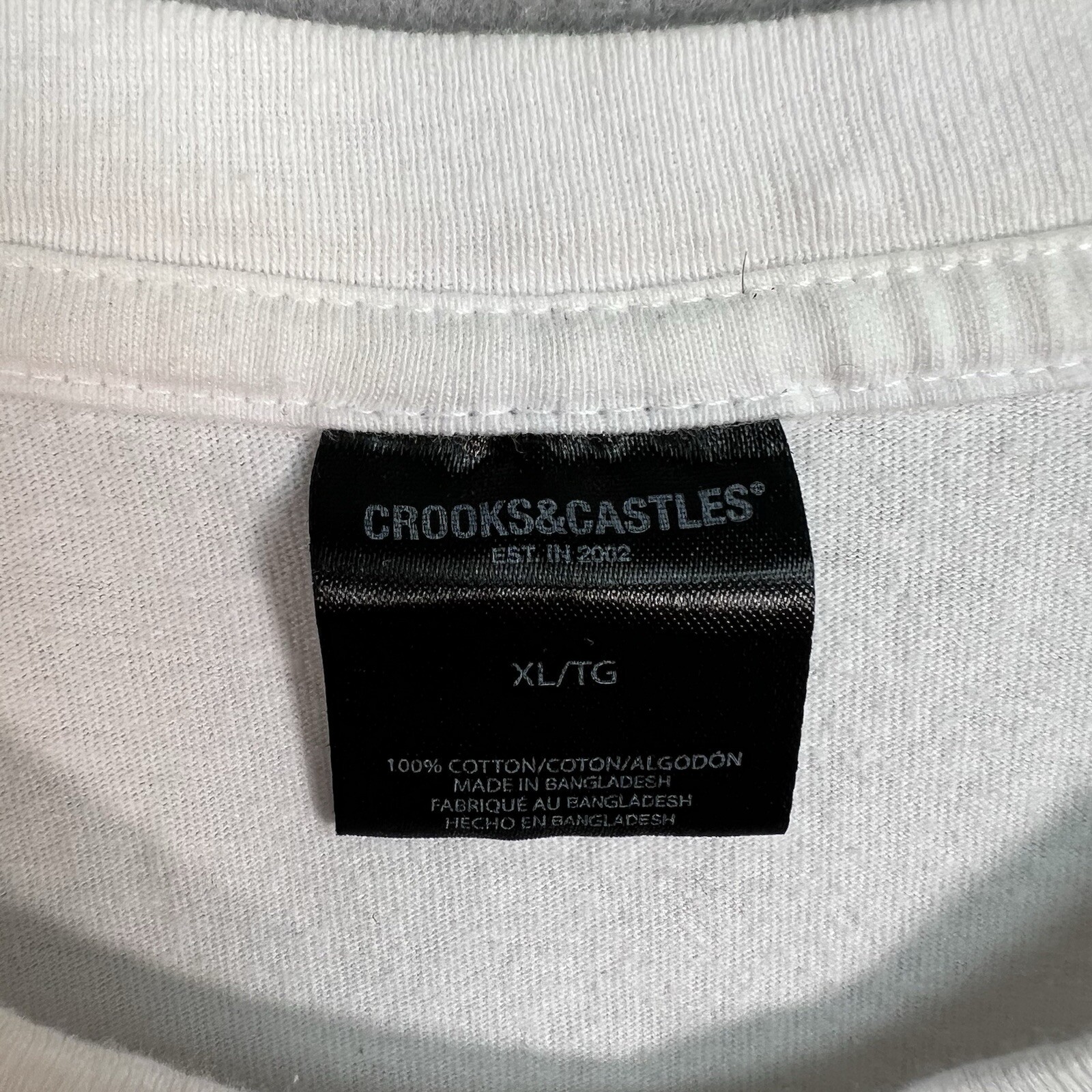 FILA Crooks & Castles Death Row Records Bandana T Shirt Adulto XL Bianco Uomo