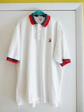 Vtg Mens KEMPER OPEN GOLF POLO SHIRT Size XL White Red Blue La Mode Short Sleeve