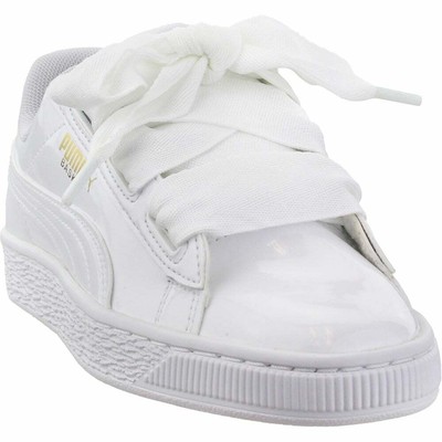 puma basket heart black patent junior