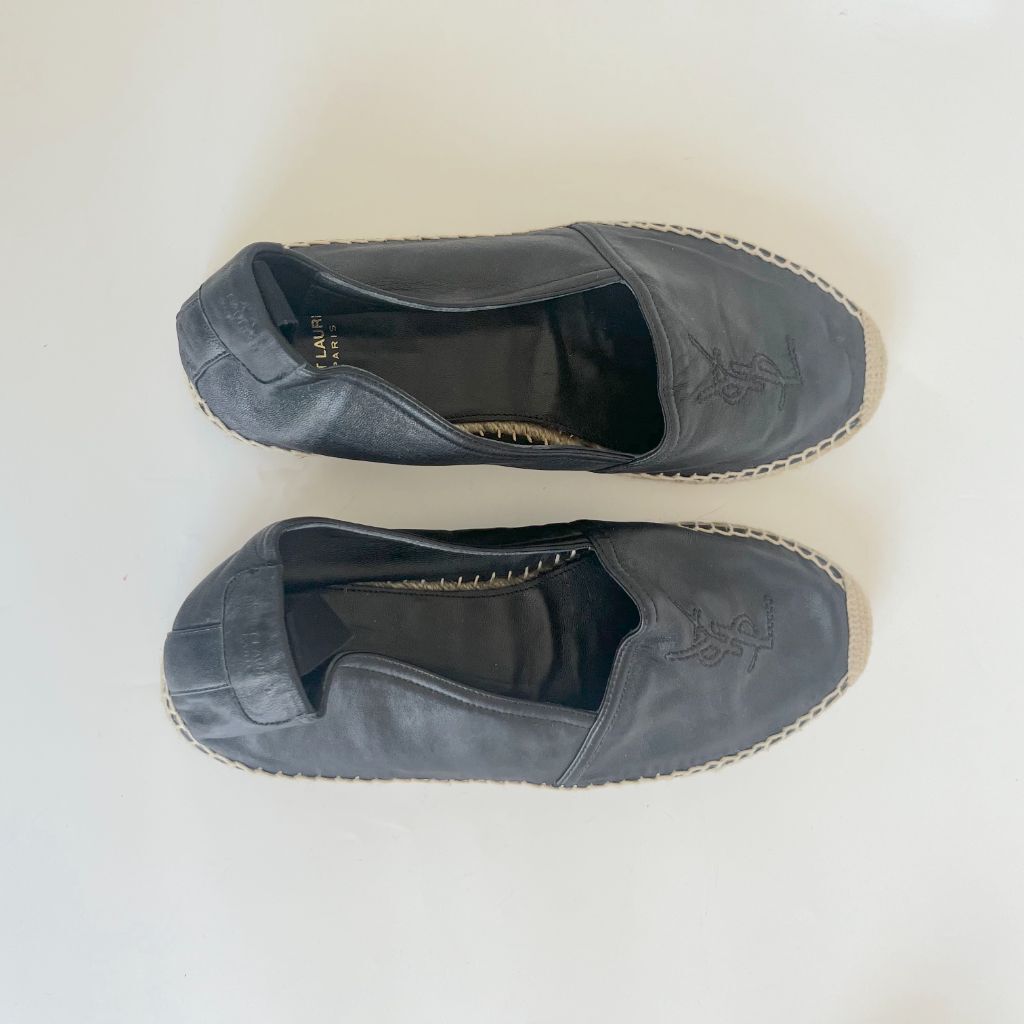 espadrillas uomo Saint Laurent in pelle nera taglia 41