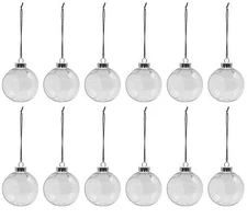 Creative Hobbies Clear Plastic Ornament Balls, Open Front with Flat Bottom, G...