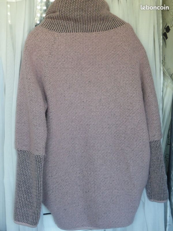 Manteau Court Violet (violine) En Laine/poly - Taille Unique, Longueur 80cm, Occasion Très Bon état